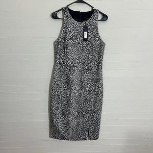 NWT Banana Republic Animal Print Metallic Sheath Dress SZ 12